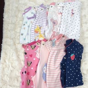8- baby girl footed  jammies